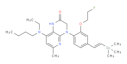 (E)-8-(butyl(ethyl)amino)-4-(2-(2-fluoroethoxy)-4-(2-(trimethylstannyl)vinyl)phenyl)-6-methyl-3,4-dihydropyrido[2,3-b]pyrazin-2(1H)-one