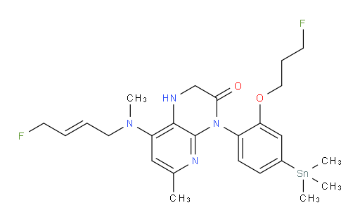 (E)-8-((4-fluorobut-2-en-1-yl)(methyl)amino)-4-(2-(3-fluoropropoxy)-4-(trimethylstannyl)phenyl)-6-methyl-1,2-dihydropyrido[2,3-b]pyrazin-3(4H)-one