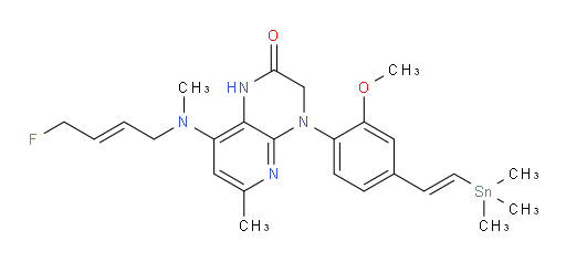 8-(((E)-4-fluorobut-2-en-1-yl)(methyl)amino)-4-(2-methoxy-4-((E)-2-(trimethylstannyl)vinyl)phenyl)-6-methyl-3,4-dihydropyrido[2,3-b]pyrazin-2(1H)-one