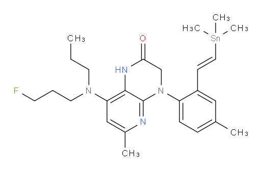 (E)-8-((3-fluoropropyl)(propyl)amino)-6-methyl-4-(4-methyl-2-(2-(trimethylstannyl)vinyl)phenyl)-3,4-dihydropyrido[2,3-b]pyrazin-2(1H)-one
