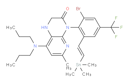 (E)-4-(2-bromo-4-(trifluoromethyl)-6-(2-(trimethylstannyl)vinyl)phenyl)-8-(dipropylamino)-6-methyl-1,2-dihydropyrido[2,3-b]pyrazin-3(4H)-one