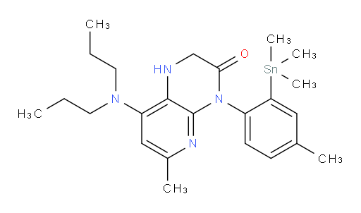 8-(dipropylamino)-6-methyl-4-(4-methyl-2-(trimethylstannyl)phenyl)-1,2-dihydropyrido[2,3-b]pyrazin-3(4H)-one