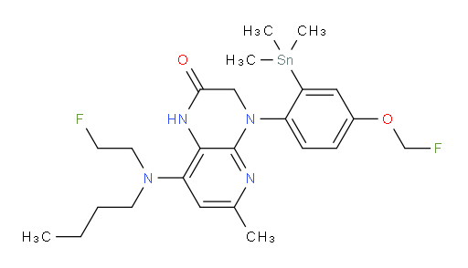 8-(butyl(2-fluoroethyl)amino)-4-(4-(fluoromethoxy)-2-(trimethylstannyl)phenyl)-6-methyl-3,4-dihydropyrido[2,3-b]pyrazin-2(1H)-one