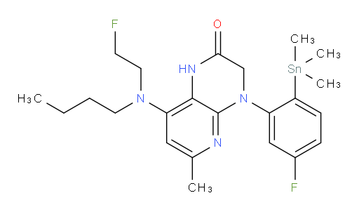 8-(butyl(2-fluoroethyl)amino)-4-(5-fluoro-2-(trimethylstannyl)phenyl)-6-methyl-3,4-dihydropyrido[2,3-b]pyrazin-2(1H)-one