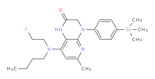 8-(butyl(2-fluoroethyl)amino)-6-methyl-4-(4-(trimethylstannyl)phenyl)-3,4-dihydropyrido[2,3-b]pyrazin-2(1H)-one