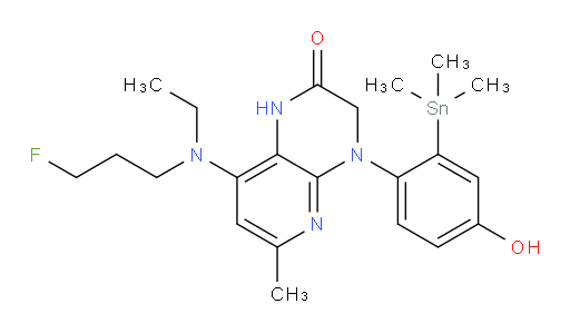 8-(ethyl(3-fluoropropyl)amino)-4-(4-hydroxy-2-(trimethylstannyl)phenyl)-6-methyl-3,4-dihydropyrido[2,3-b]pyrazin-2(1H)-one