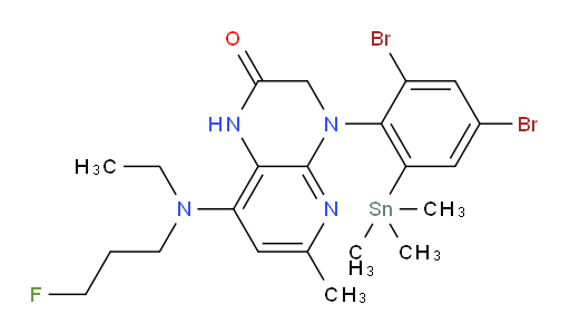 4-(2,4-dibromo-6-(trimethylstannyl)phenyl)-8-(ethyl(3-fluoropropyl)amino)-6-methyl-3,4-dihydropyrido[2,3-b]pyrazin-2(1H)-one