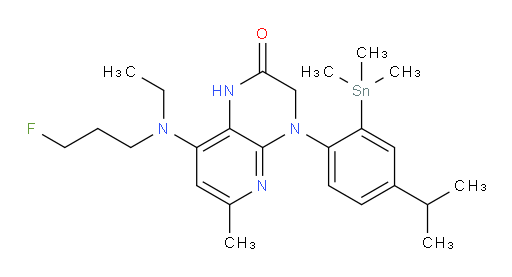 8-(ethyl(3-fluoropropyl)amino)-4-(4-isopropyl-2-(trimethylstannyl)phenyl)-6-methyl-3,4-dihydropyrido[2,3-b]pyrazin-2(1H)-one