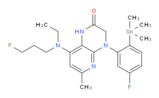 8-(ethyl(3-fluoropropyl)amino)-4-(5-fluoro-2-(trimethylstannyl)phenyl)-6-methyl-3,4-dihydropyrido[2,3-b]pyrazin-2(1H)-one
