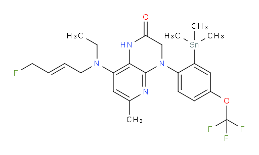 (E)-8-(ethyl(4-fluorobut-2-en-1-yl)amino)-6-methyl-4-(4-(trifluoromethoxy)-2-(trimethylstannyl)phenyl)-3,4-dihydropyrido[2,3-b]pyrazin-2(1H)-one