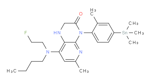 8-(butyl(2-fluoroethyl)amino)-6-methyl-4-(2-methyl-4-(trimethylstannyl)phenyl)-1,2-dihydropyrido[2,3-b]pyrazin-3(4H)-one
