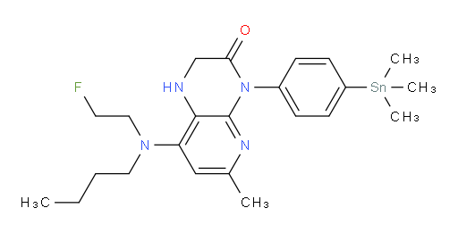 8-(butyl(2-fluoroethyl)amino)-6-methyl-4-(4-(trimethylstannyl)phenyl)-1,2-dihydropyrido[2,3-b]pyrazin-3(4H)-one