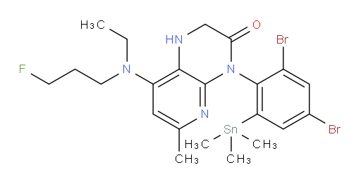 4-(2,4-dibromo-6-(trimethylstannyl)phenyl)-8-(ethyl(3-fluoropropyl)amino)-6-methyl-1,2-dihydropyrido[2,3-b]pyrazin-3(4H)-one