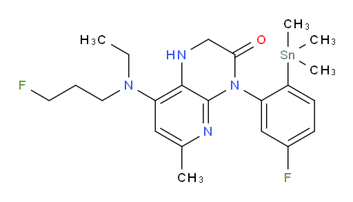 8-(ethyl(3-fluoropropyl)amino)-4-(5-fluoro-2-(trimethylstannyl)phenyl)-6-methyl-1,2-dihydropyrido[2,3-b]pyrazin-3(4H)-one