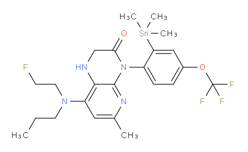 8-((2-fluoroethyl)(propyl)amino)-6-methyl-4-(4-(trifluoromethoxy)-2-(trimethylstannyl)phenyl)-1,2-dihydropyrido[2,3-b]pyrazin-3(4H)-one