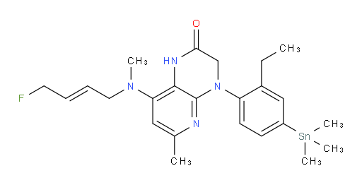 (E)-4-(2-ethyl-4-(trimethylstannyl)phenyl)-8-((4-fluorobut-2-en-1-yl)(methyl)amino)-6-methyl-3,4-dihydropyrido[2,3-b]pyrazin-2(1H)-one
