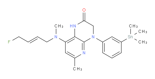 (E)-8-((4-fluorobut-2-en-1-yl)(methyl)amino)-6-methyl-4-(3-(trimethylstannyl)phenyl)-3,4-dihydropyrido[2,3-b]pyrazin-2(1H)-one