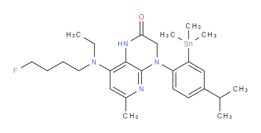 8-(ethyl(4-fluorobutyl)amino)-4-(4-isopropyl-2-(trimethylstannyl)phenyl)-6-methyl-3,4-dihydropyrido[2,3-b]pyrazin-2(1H)-one