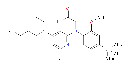 8-(butyl(2-fluoroethyl)amino)-4-(2-methoxy-4-(trimethylstannyl)phenyl)-6-methyl-3,4-dihydropyrido[2,3-b]pyrazin-2(1H)-one