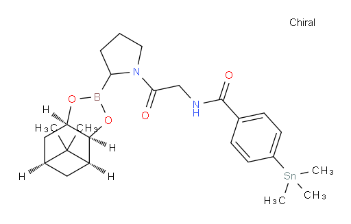N-(2-(2-((3aS,4S,6S,7aR)-5,5-dimethylhexahydro-4,6-methanobenzo[d][1,3,2]dioxaborol-2-yl)pyrrolidin-1-yl)-2-oxoethyl)-4-(trimethylstannyl)benzamide
