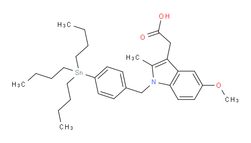2-(5-甲氧基-2-甲基-1-(4-(三丁基锡基)苄基)-1H-吲哚-3-基)乙酸