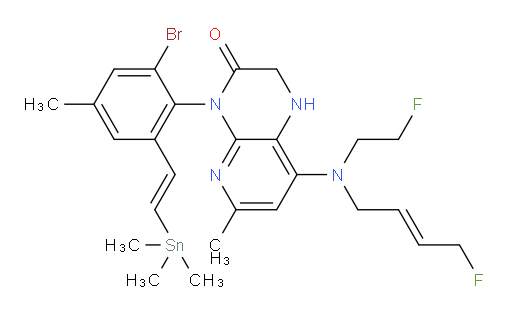 4-(2-溴-4-甲基-6-((E)-2-(三甲基锡基)乙烯基)苯基)-8-(((E)-4-氟丁-2-烯-1-基)(2-氟乙基)氨基)-6-甲基-1,2-二氢吡啶并[2,3-b]吡嗪-3(4H)-酮