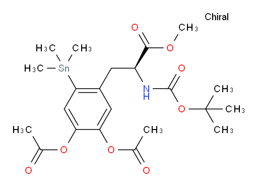 (S)-4-(2-((tert-butoxycarbonyl)amino)-3-methoxy-3-oxopropyl)-5-(trimethylstannyl)-1,2-phenylene diacetate