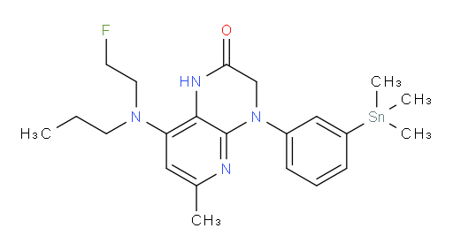 8-((2-fluoroethyl)(propyl)amino)-6-methyl-4-(3-(trimethylstannyl)phenyl)-3,4-dihydropyrido[2,3-b]pyrazin-2(1H)-one