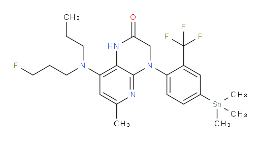 8-((3-fluoropropyl)(propyl)amino)-6-methyl-4-(2-(trifluoromethyl)-4-(trimethylstannyl)phenyl)-3,4-dihydropyrido[2,3-b]pyrazin-2(1H)-one