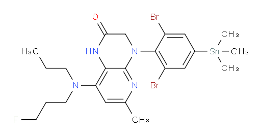 4-(2,6-dibromo-4-(trimethylstannyl)phenyl)-8-((3-fluoropropyl)(propyl)amino)-6-methyl-3,4-dihydropyrido[2,3-b]pyrazin-2(1H)-one