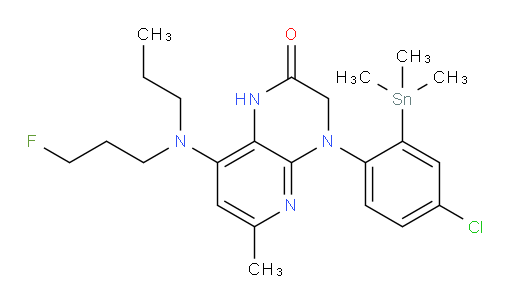 4-(4-chloro-2-(trimethylstannyl)phenyl)-8-((3-fluoropropyl)(propyl)amino)-6-methyl-3,4-dihydropyrido[2,3-b]pyrazin-2(1H)-one