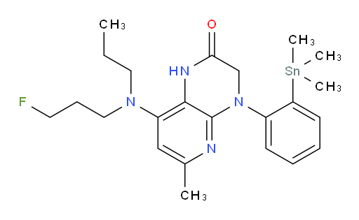 8-((3-fluoropropyl)(propyl)amino)-6-methyl-4-(2-(trimethylstannyl)phenyl)-3,4-dihydropyrido[2,3-b]pyrazin-2(1H)-one
