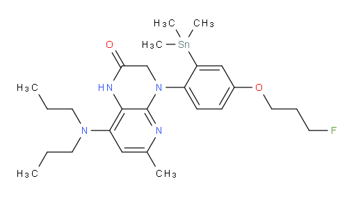 8-(dipropylamino)-4-(4-(3-fluoropropoxy)-2-(trimethylstannyl)phenyl)-6-methyl-3,4-dihydropyrido[2,3-b]pyrazin-2(1H)-one