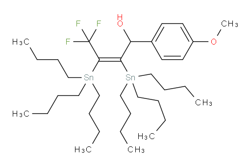 (Z)-4,4,4-三氟-1-(4-甲氧基苯基)-2,3-双(三丁基锡基)丁-2-烯-1-醇