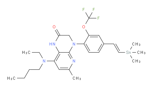 (E)-8-(butyl(ethyl)amino)-6-methyl-4-(2-(trifluoromethoxy)-4-(2-(trimethylstannyl)vinyl)phenyl)-3,4-dihydropyrido[2,3-b]pyrazin-2(1H)-one