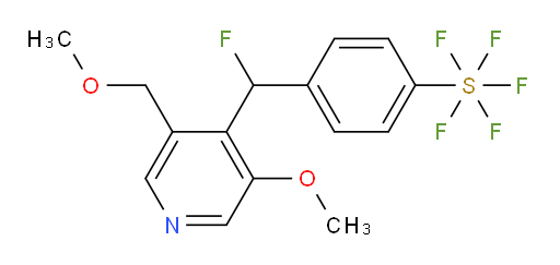 4-(fluoro(3-methoxy-5-(methoxymethyl)pyridin-4-yl)methyl)(pentafluoromercapto)benzene