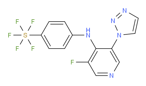 4-((3-fluoro-5-(1H-1,2,3-triazol-1-yl)pyridin-4-yl)amino)(pentafluoromercapto)benzene