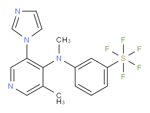 3-((3-(1H-imidazol-1-yl)-5-methylpyridin-4-yl)(methyl)amino)(pentafluoromercapto)benzene