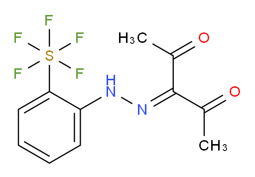 3-(2-(2-(pentafluoromercapto)phenyl)hydrazono)pentane-2,4-dione