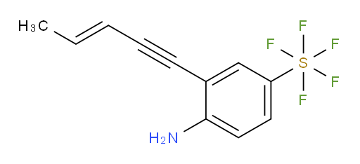 (E)-4-amino-3-(pent-3-en-1-yn-1-yl)(pentafluoromercapto)benzene