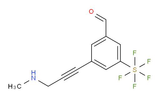 3-(pentafluoromercapto)-5-(3-(methylamino)prop-1-yn-1-yl)benzaldehyde