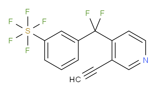 3-((3-ethynylpyridin-4-yl)difluoromethyl)(pentafluoromercapto)benzene