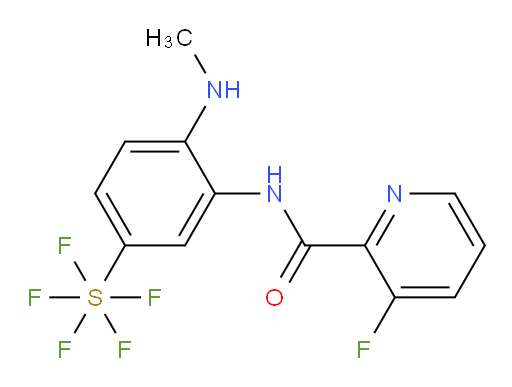 3-fluoro-N-(5-(pentafluoromercapto)-2-(methylamino)phenyl)picolinamide