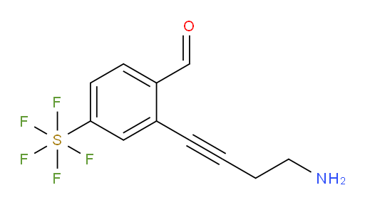 2-(4-aminobut-1-yn-1-yl)-4-(pentafluoromercapto)benzaldehyde