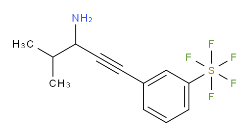 3-(3-amino-4-methylpent-1-yn-1-yl)(pentafluoromercapto)benzene