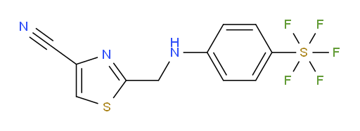 2-(((4-(pentafluoromercapto)phenyl)amino)methyl)thiazole-4-carbonitrile