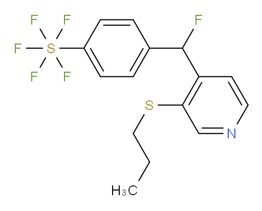 4-(fluoro(3-(propylthio)pyridin-4-yl)methyl)(pentafluoromercapto)benzene