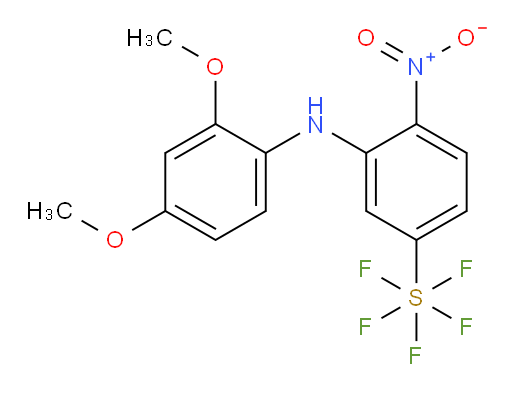 3-((2,4-dimethoxyphenyl)amino)-4-nitro(pentafluoromercapto)benzene