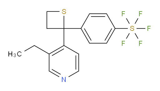 4-(2-(3-ethylpyridin-4-yl)thietan-2-yl)(pentafluoromercapto)benzene