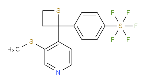 4-(2-(3-(methylthio)pyridin-4-yl)thietan-2-yl)(pentafluoromercapto)benzene